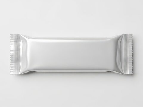 Empty aluminum foil wrapper isolated on white background for food packaging and snack wrapping