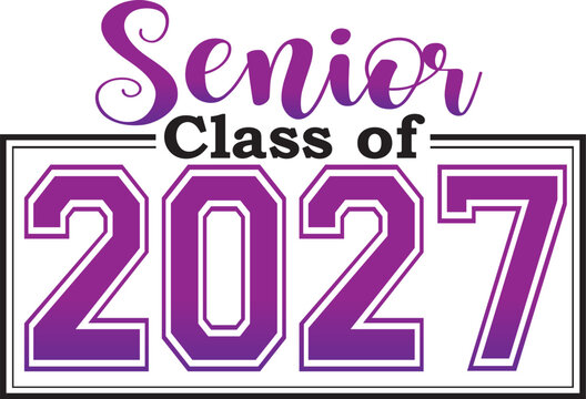 2027 senior class of 2027 boxed purple