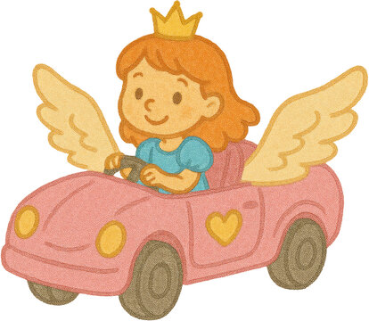 princess driving car
