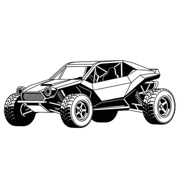 Off-road Dune Buggy Vector Illustration - Extreme Sports Vehicle Silhouette