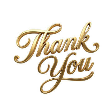 Elegant gold cursive thank you text design