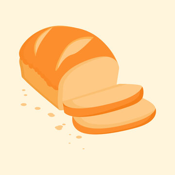Sliced toasted bread with a warm light brown color and appetizing baked texture, suitable for bakery, breakfast, food packaging, restaurant menus, and food themed designs