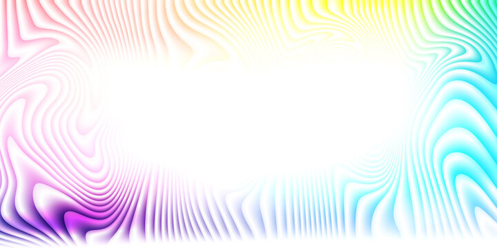 Soft pastel rainbow gradient waves with bright white copy space center for creative design elements and banners.