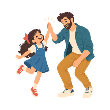 Father embracing his daughter with affection during a heartwarming family moment illustration