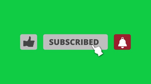 Subscribe button animation on green screen