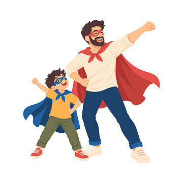 Father and daughter taking a cheerful selfie together during a happy family moment illustration