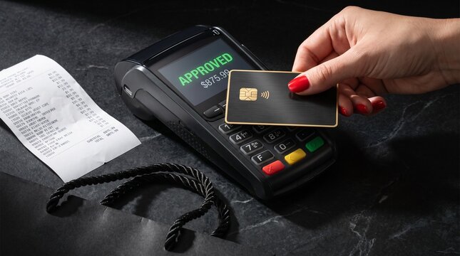 Contactless payment transaction approved on a credit card terminal
