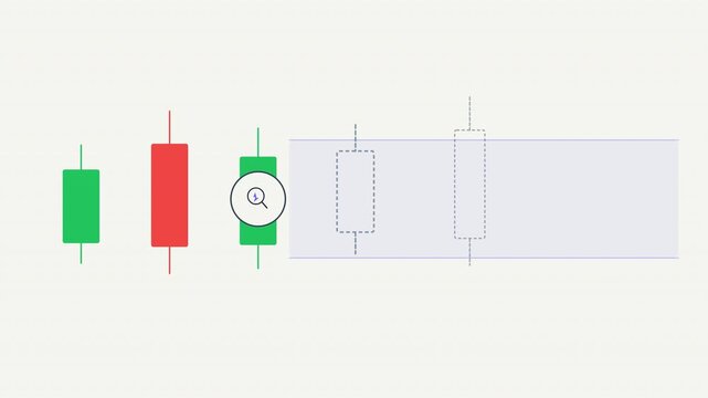 Green and red candlestick patterns in financial analysis, suitable for studying technical trends in the stock market.