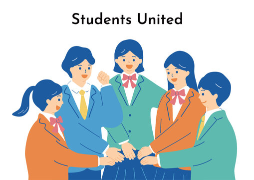 団結する学生たち