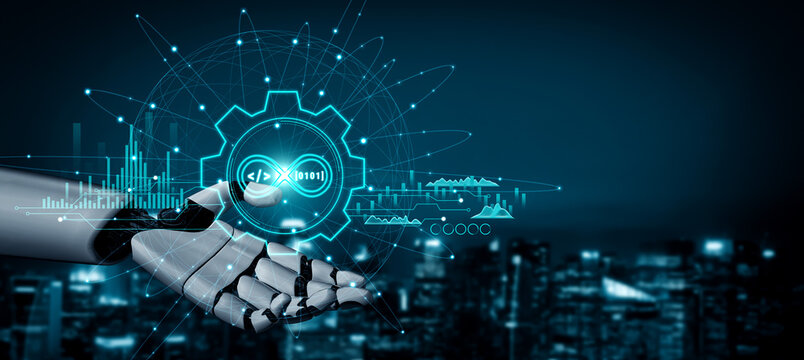 AI in DevOps methodology for software development and IT operations. AI automation of the CI CD pipeline enhances workflow and efficiency. Motif