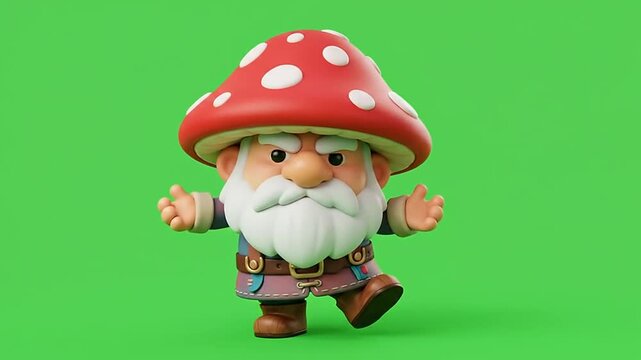 Cute mushroom gnome character sprites for halloween game projects