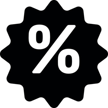 Discount percentage badge icon for retail sales, special offers, shopping promotions, coupons, markdowns and ecommerce deals