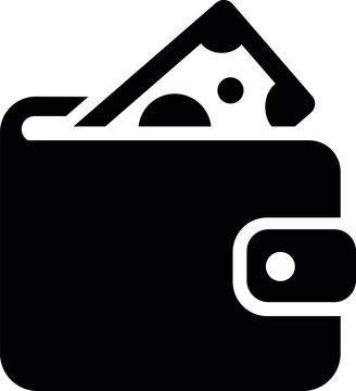 Wallet icon for cash payment, personal finance, retail shopping, ecommerce checkout, money management and business transaction design