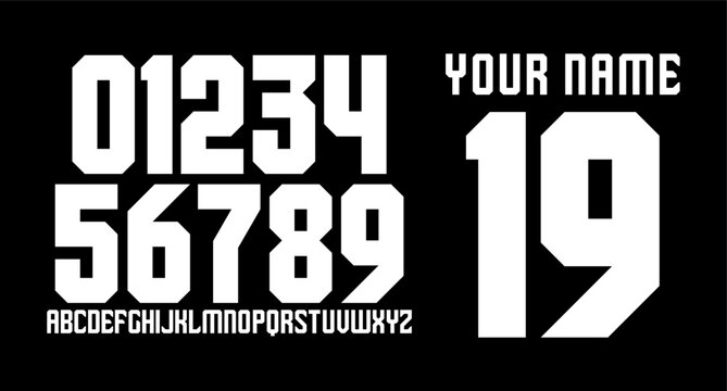 numberset modern nameset jersey	
