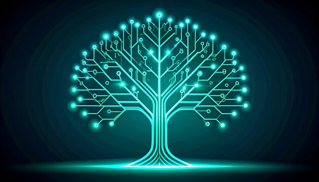 Abstract digital network brain synapse visualization.