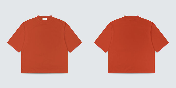 Blank orange boxy fit tees, boxy fit tees with white label, boxy fit tees for mockup	