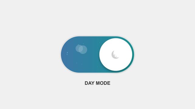 Flat UI Toggle Switch Animation Transitioning From Day To Night Mode