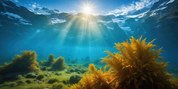 Seaweed sway in ocean currents