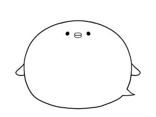 白黒　可愛いひよこの吹き出し © monme