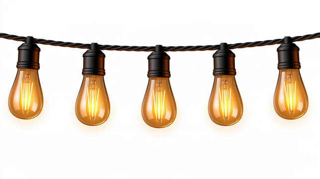 Outdoor string light bulbs, patio light string, amber glass bulb, hanging lamp, warm glow, decorative lighting
