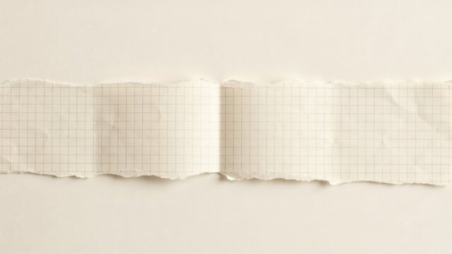 A horizontal strip of torn grid paper with a rough edge, isolated on white background