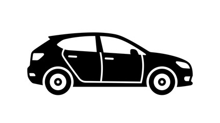 Fototapeta premium Black hatchback car icon