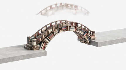Fototapeta premium A bridge made of books isolated on white background