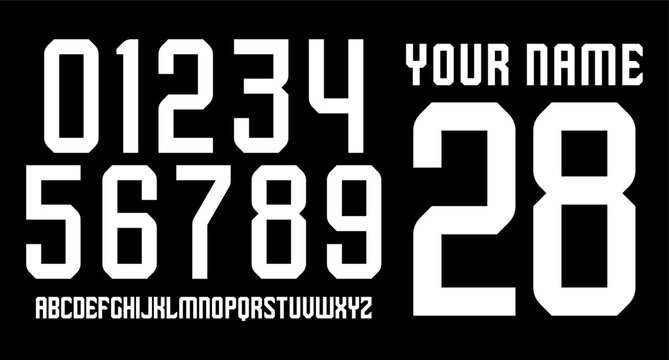 numberset modern nameset jersey	
