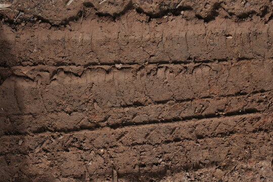 soil texture background in countryside road 