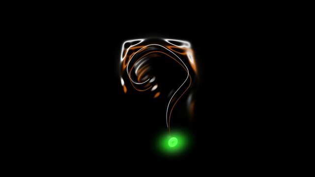 Glowing red line art question mark quiz overlay effect, hand drawn animation for asking icon, playful doodle help support, faq, doubts, 4k stock video for education, brain teaser footage clip