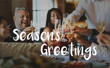 Obraz premium Merry Bright Season Greeting Celebration