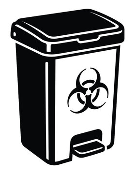 Biohazard waste bin icon