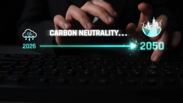 Carbon neutrality timeline illustrates carbon, neutrality, and reduction targets from 2024 to 2050 to support global sustainability and green initiatives Marrow