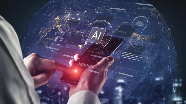 AI interface showing how artificial intelligence powers systems. AI Artificial intelligence transforms data, enables automation, and AI artificial intelligence drives innovation. Marrow