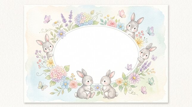 084 84 Cute baby announcement background empty white o Watercolor baby