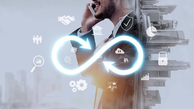 Infinity concept, limitless business potential, innovation opportunities, forward-thinking strategy, and embracing endless possibilities for creative growth and future development. Muxer