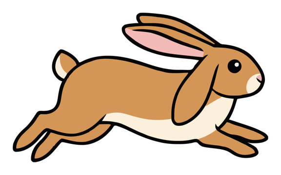 Jumping lop eared rabbit vector illustration isolate.... Generative AI
