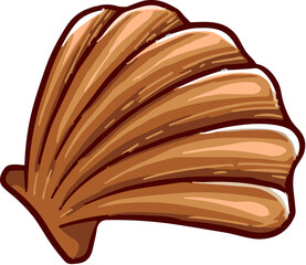 Shellfish in Half Shell Hand Drawn Seafood Vector © Ricky