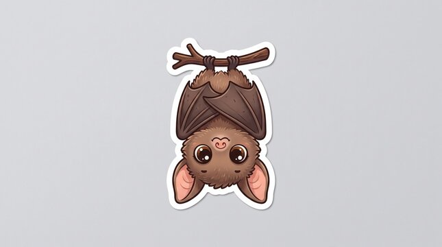 072 72 Adorable baby bat with big eyes and small wings Baby bat sticke