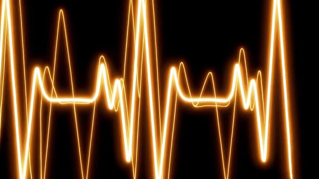 Healthtech Ecg Waveform Dataflow Overlay Landscape Animation