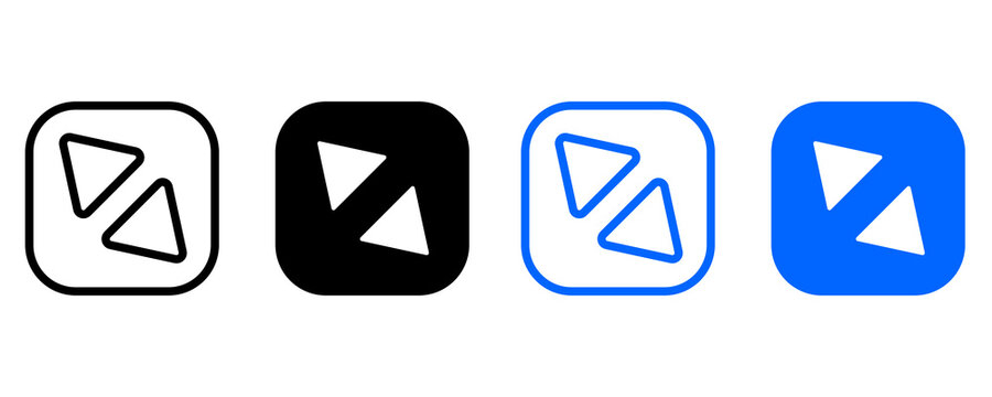 Modern Minimal Maximize Icon Sheet. High Resolution 2D Outline and Solid Full Screen Expand UI Icons Collection.