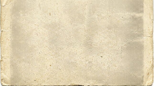 Vintage Paper Texture with Faded Halftone Printing Dots and Worn Edges, Retro Comic Book Aesthetic Background for Graphic Design, Aged Yellowed Parchment with Distressed Surface and Grainy Detail