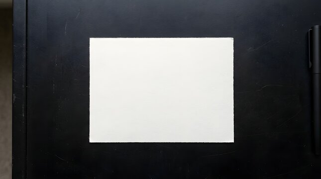 Blank Paper Mockup on Dark Desk