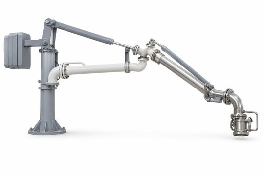 Industrial Marine Loading Arm on White