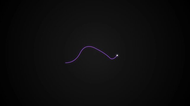 Abstract glowing curve motion with light point on dark background