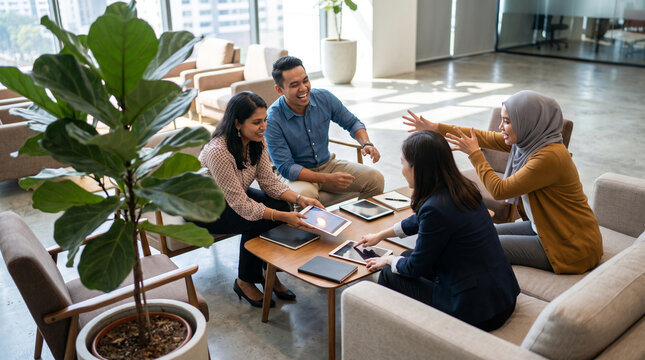 Colleagues Reach a Decision During a Lounge Discussion