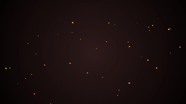 Sparkling golden particles float upwards against dark background