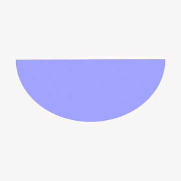 Minimalist half-circle in lavender on a light gray background.