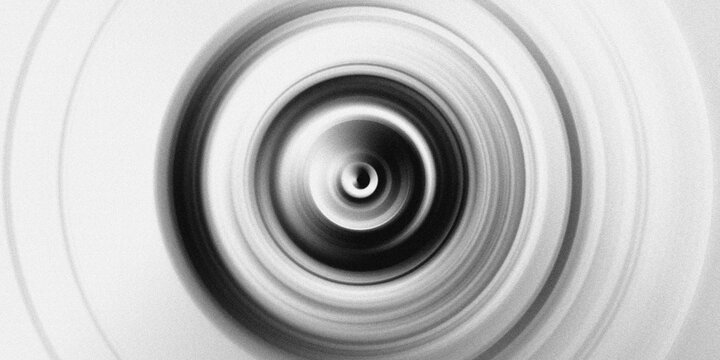 Monochromatic Concentric Radial Circle Texture Background for Dynamic Abstract Vinyl and Tunnel Effect