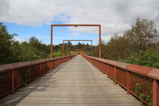 wooden bridge in the park, Capilano Park, Edmonton, Alberta